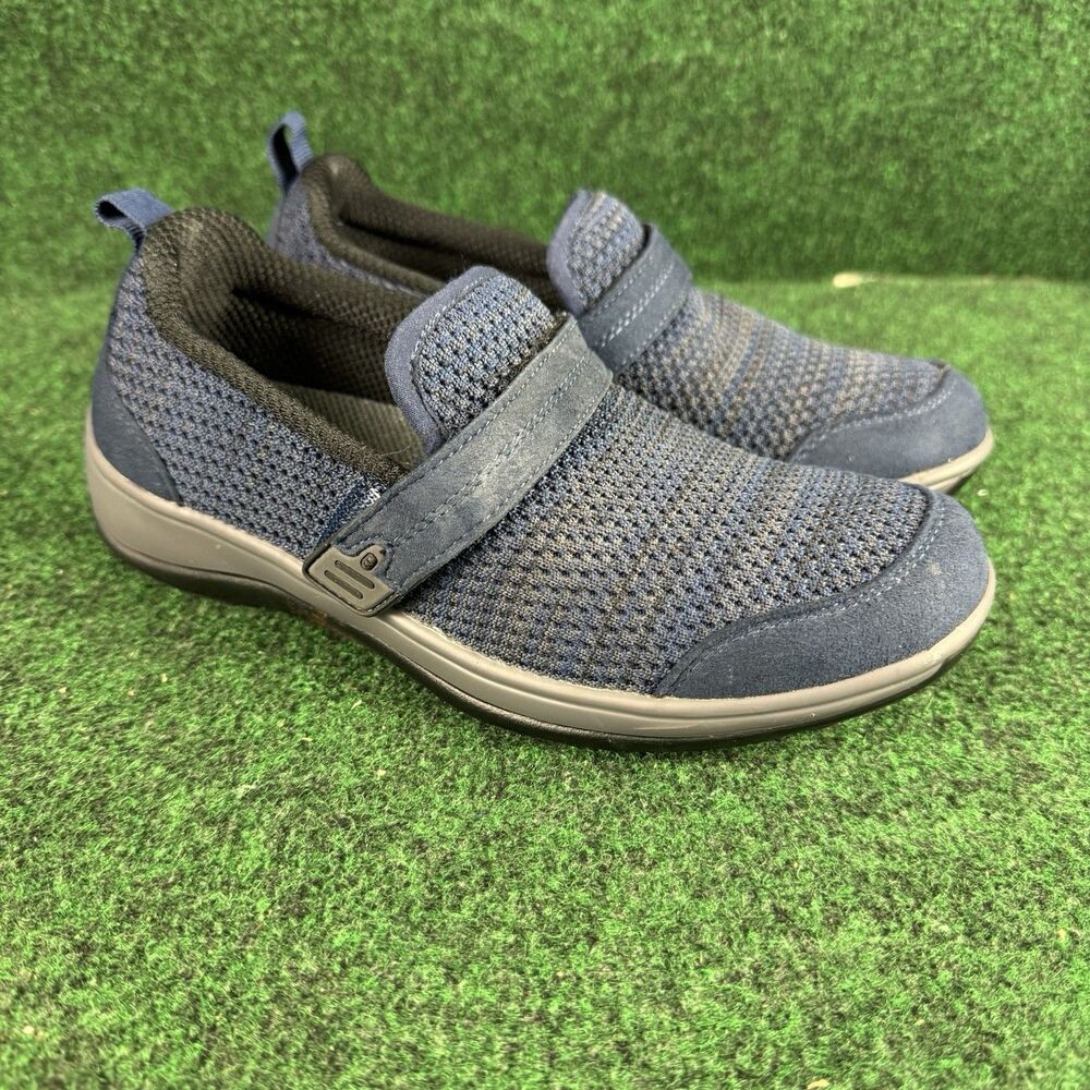 Orthofeet Walking Shoes Women 6 B Medium 823 Quincy Stretch Comfort Slip-On Blue